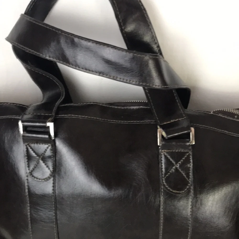 Denali faux leather brown laptop bag